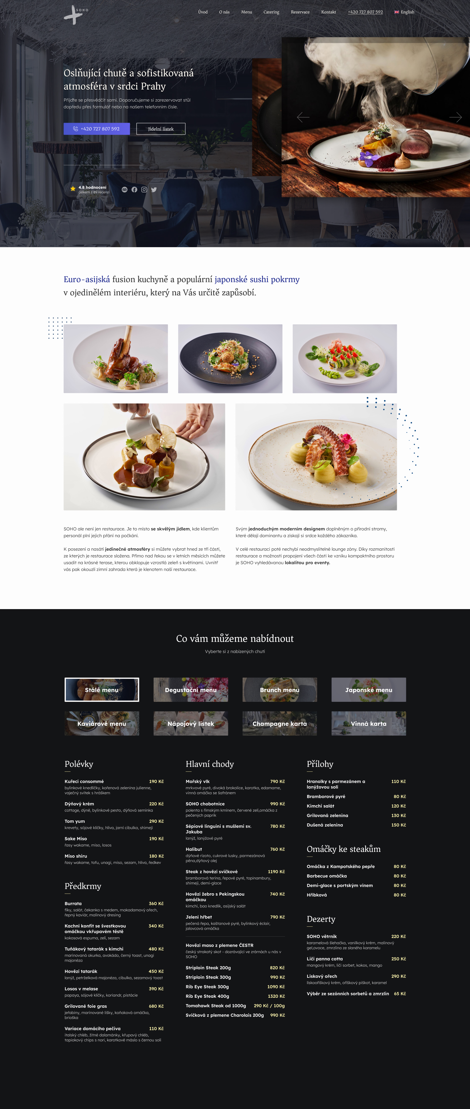 UI UX design fine dish restaurace